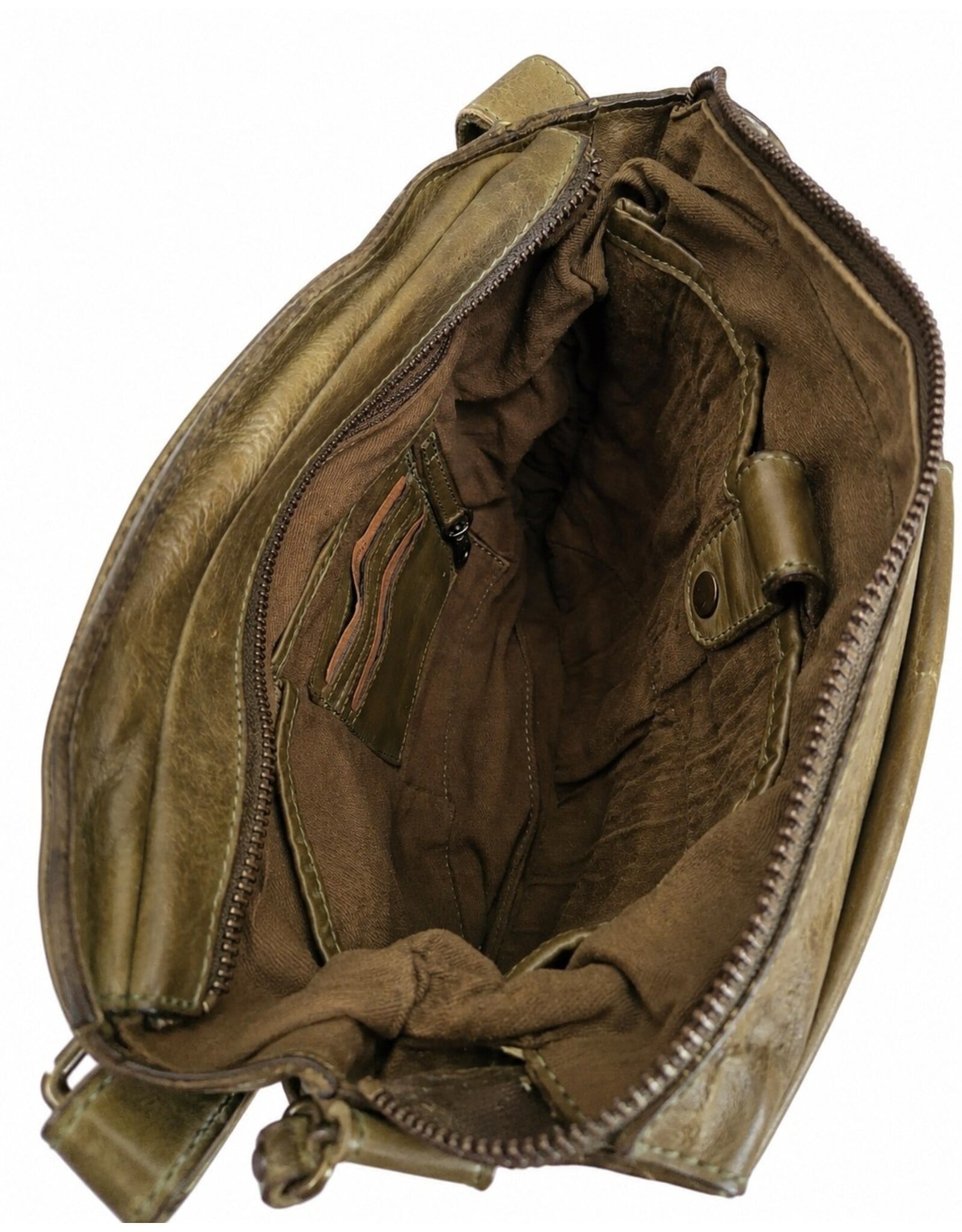HillBurry Leather Shoulder bags  Leather crossbody bags - HillBurry Leather School bag Washed Leather (green)