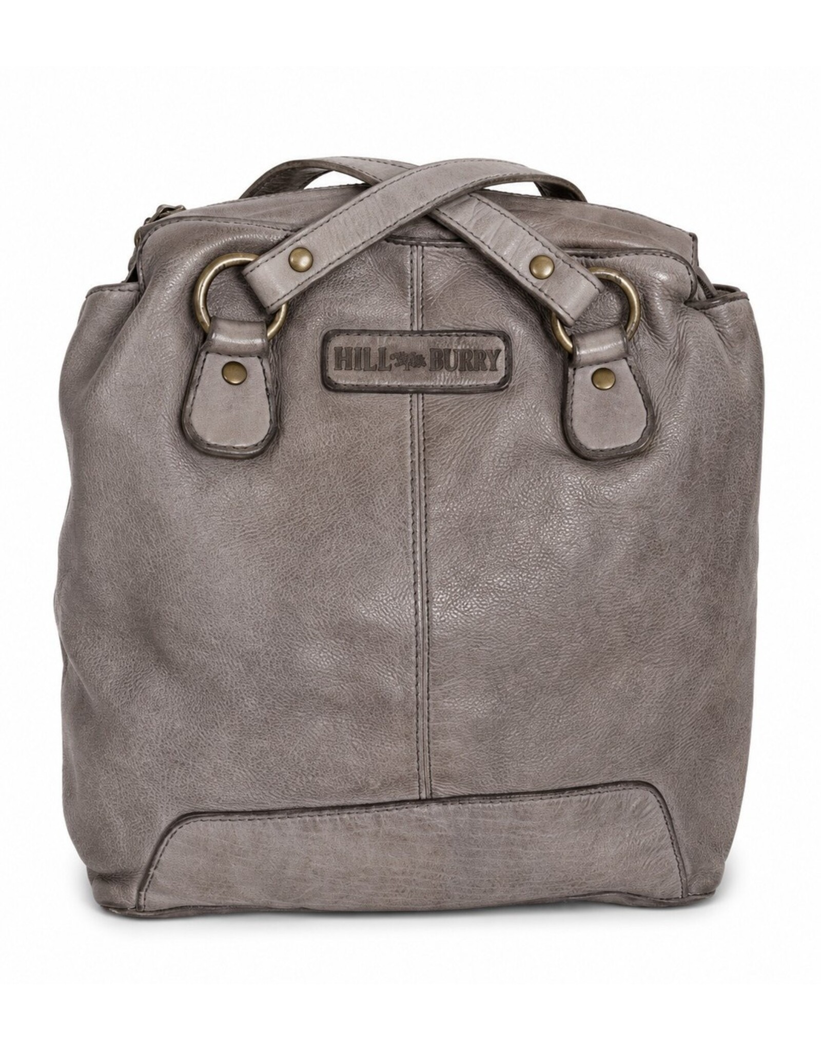 HillBurry Leather backpacks Leather shoppers - HillBurry backpack-shoulder bag washed leather (grey)