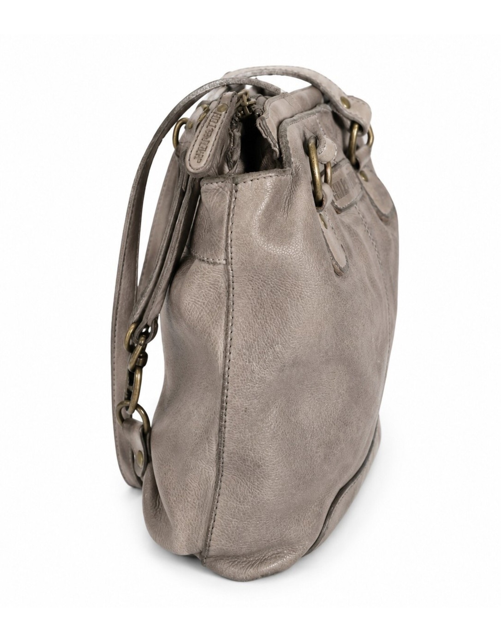 HillBurry Leather backpacks Leather shoppers - HillBurry backpack-shoulder bag washed leather (grey)
