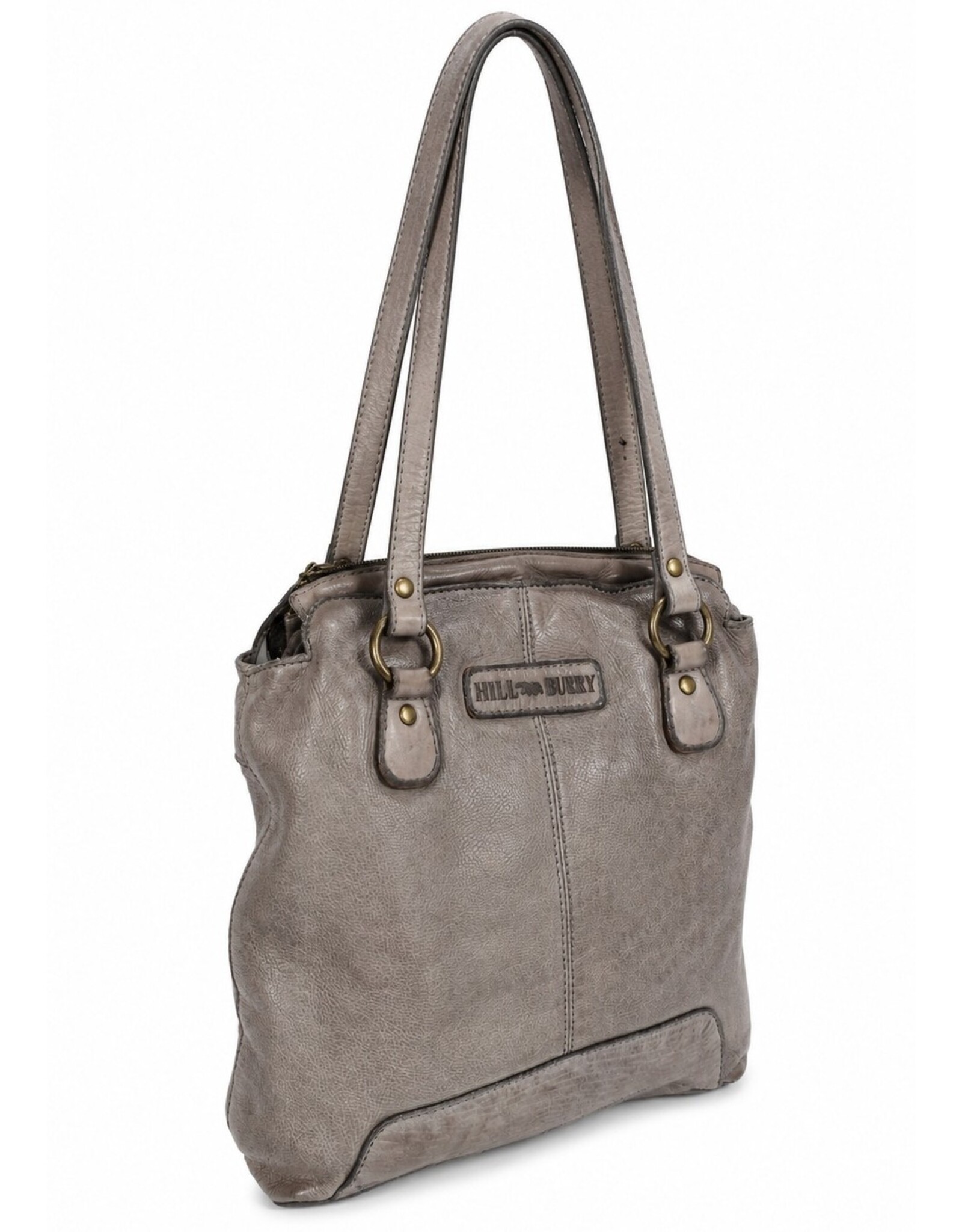 HillBurry Leren rugzakken Leren shoppers - HillBurry rugtas-schoudertas gewassen leer (grijs)