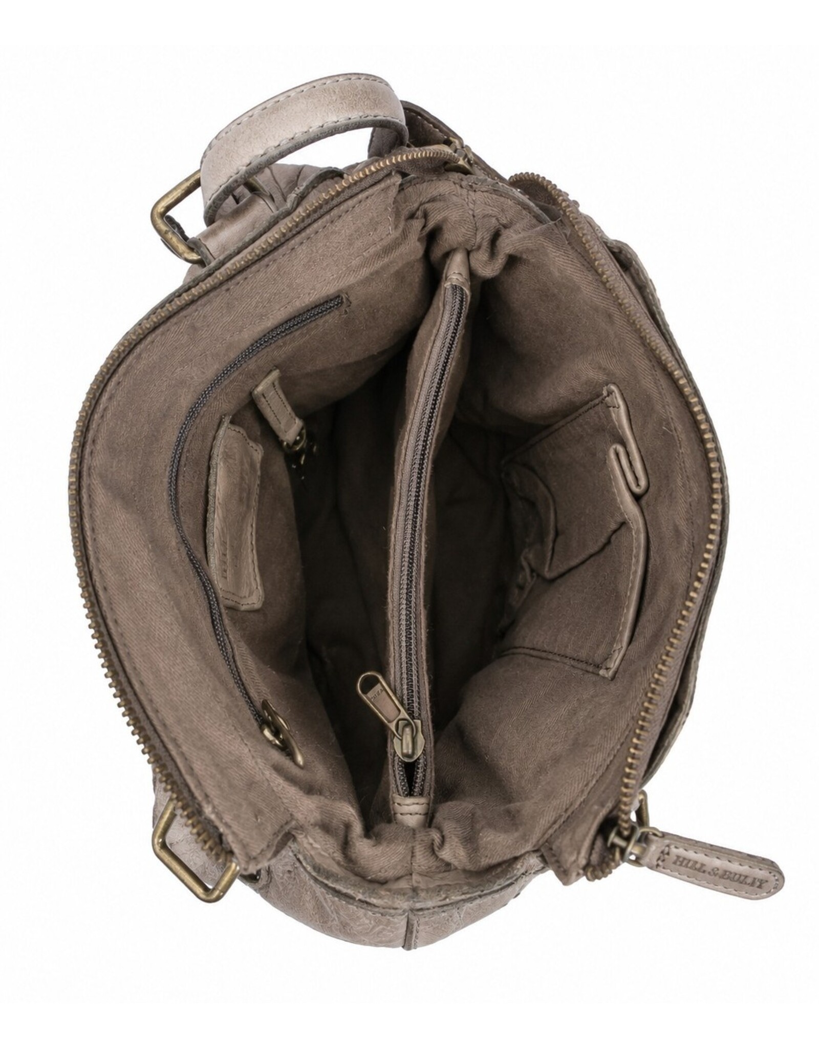 HillBurry Leather backpacks Leather shoppers - HillBurry backpack-shoulder bag washed leather (grey)