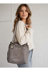 HillBurry Leather backpacks Leather shoppers - HillBurry backpack-shoulder bag washed leather (grey)