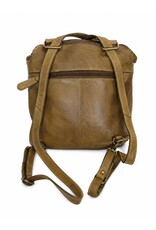 HillBurry Leather backpacks Leather shoppers - HillBurry backpack-shoulder bag washed leather (green)