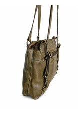 HillBurry Leather backpacks Leather shoppers - HillBurry backpack-shoulder bag washed leather (green)