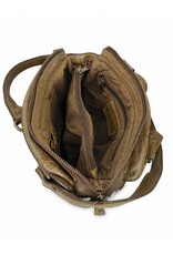 HillBurry Leather backpacks Leather shoppers - HillBurry backpack-shoulder bag washed leather (green)