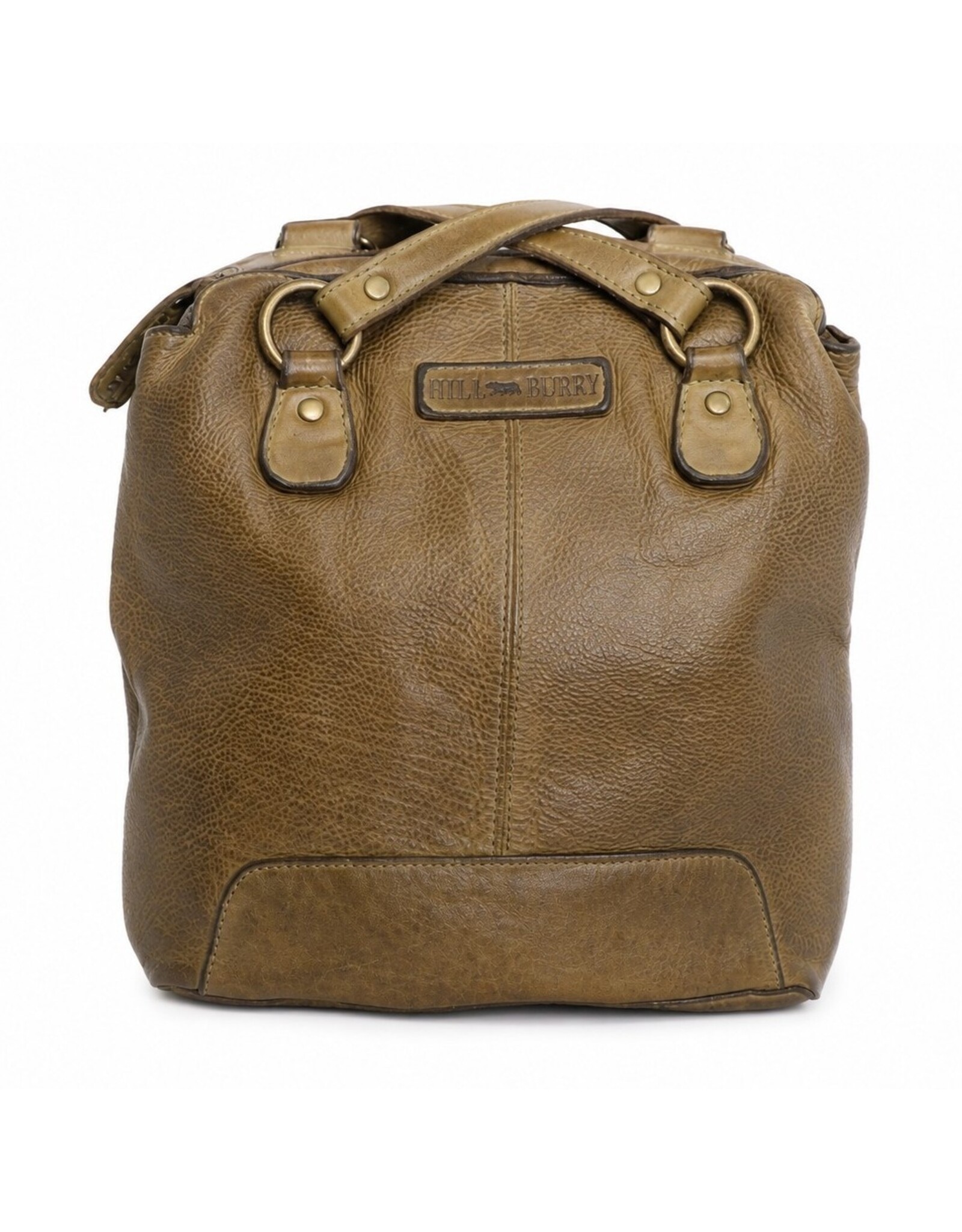 HillBurry Leather backpacks Leather shoppers - HillBurry backpack-shoulder bag washed leather (green)