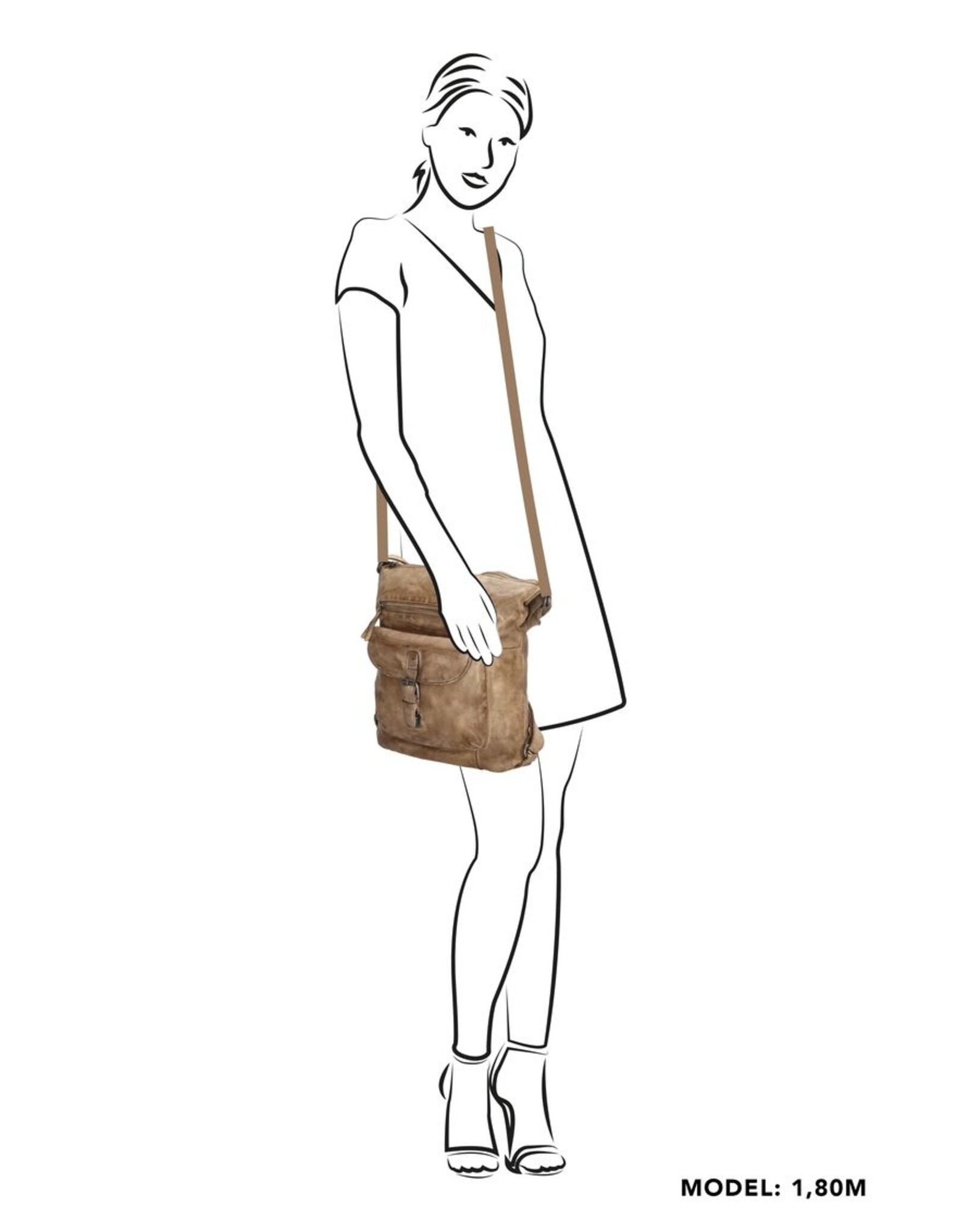 Hide & Stitches Leather backpacks Leather shoppers - Hide & Stitches Paint Rock Backpack - Shoulder bag sand