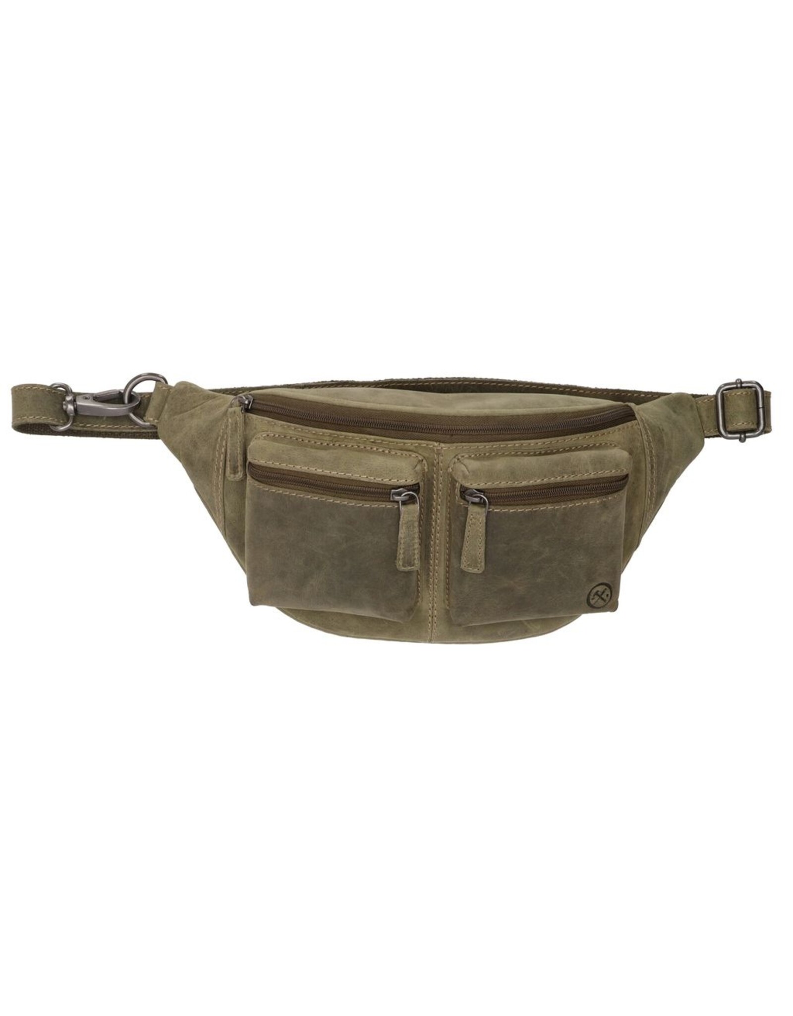 Hide & Stitches Leather Festival bags, waist bags and belt bags - Hide & Stitches Olive Green Leather Waste Bag