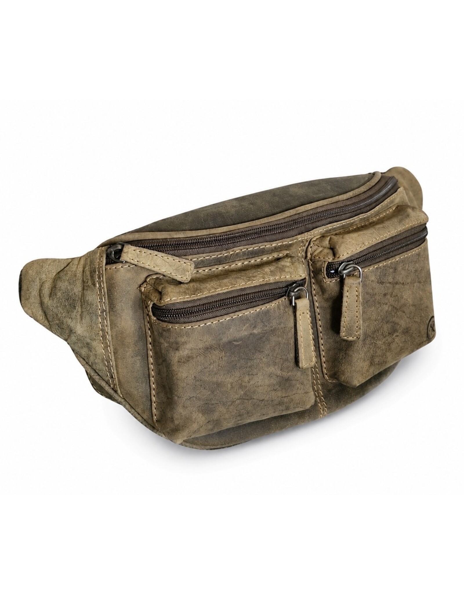 Hide & Stitches Leren Festivaltasjes, heuptassen en riemtassen - Leren Heuptas Hide & Stitches olijfgroen