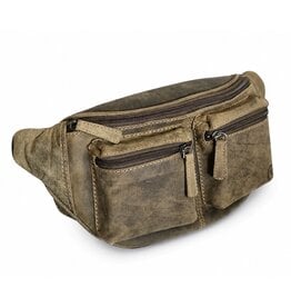 Hide & Stitches Hide & Stitches Olive Green Leather Waste Bag