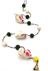 Trukado Miscellaneous - Felt Mobile with White Mice, handmade, approx. 100 cm