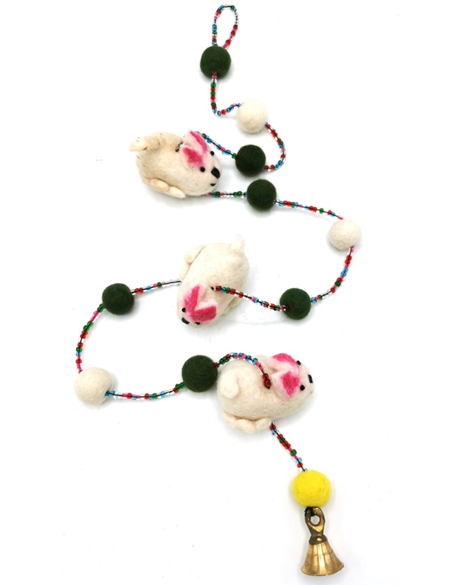 Trukado Miscellaneous - Vilten Mobiel Witte Ratjes handgemaakt, ca 100cm