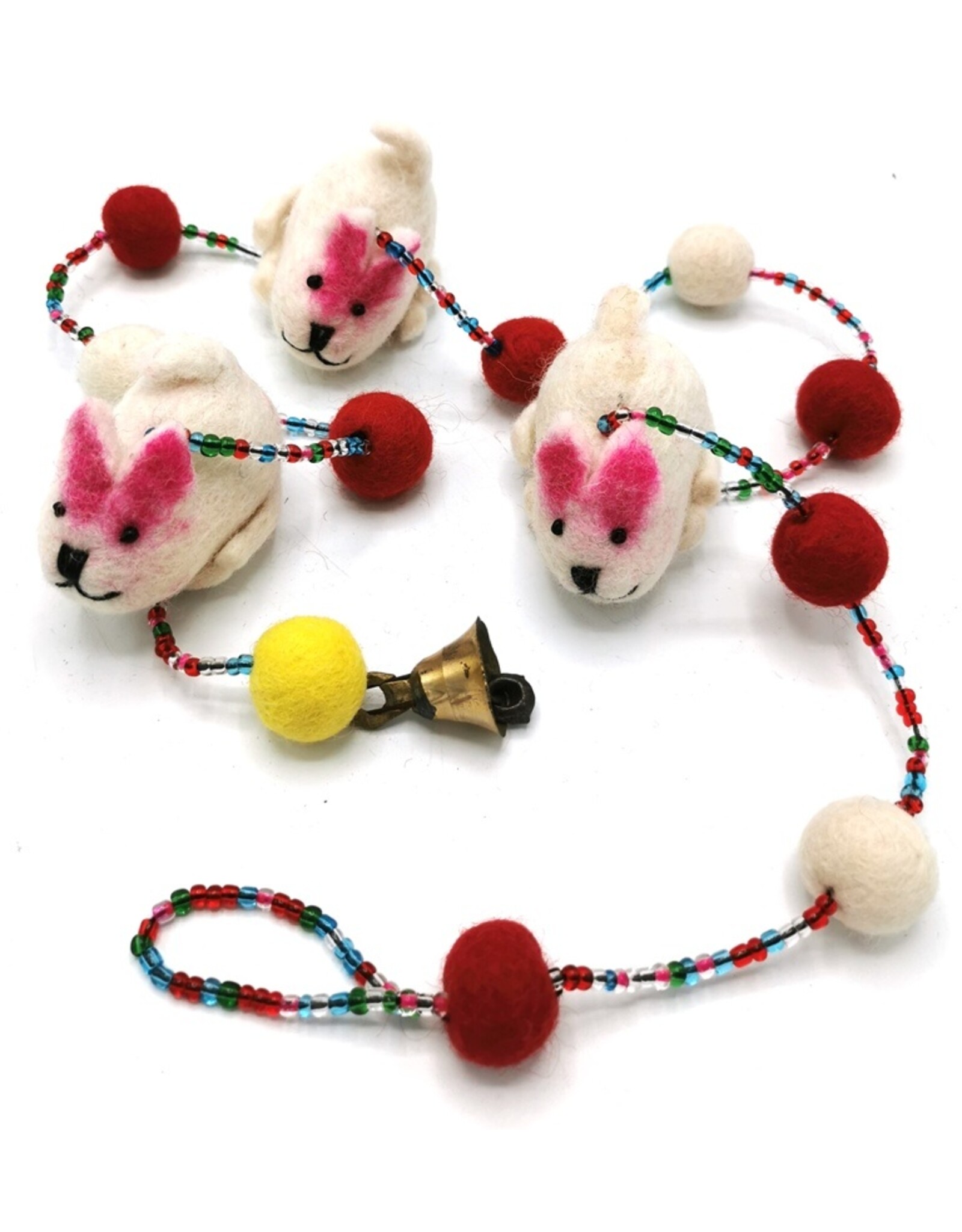 Trukado Miscellaneous - Felt Mobile with White Mice, handmade, approx. 100 cm