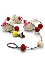 Trukado Miscellaneous - Felt Mobile with White Mice, handmade, approx. 100 cm