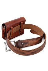 HillBurry Leren tassen - HillBurry Schoudertas-Riemtas gewassen leer cognac