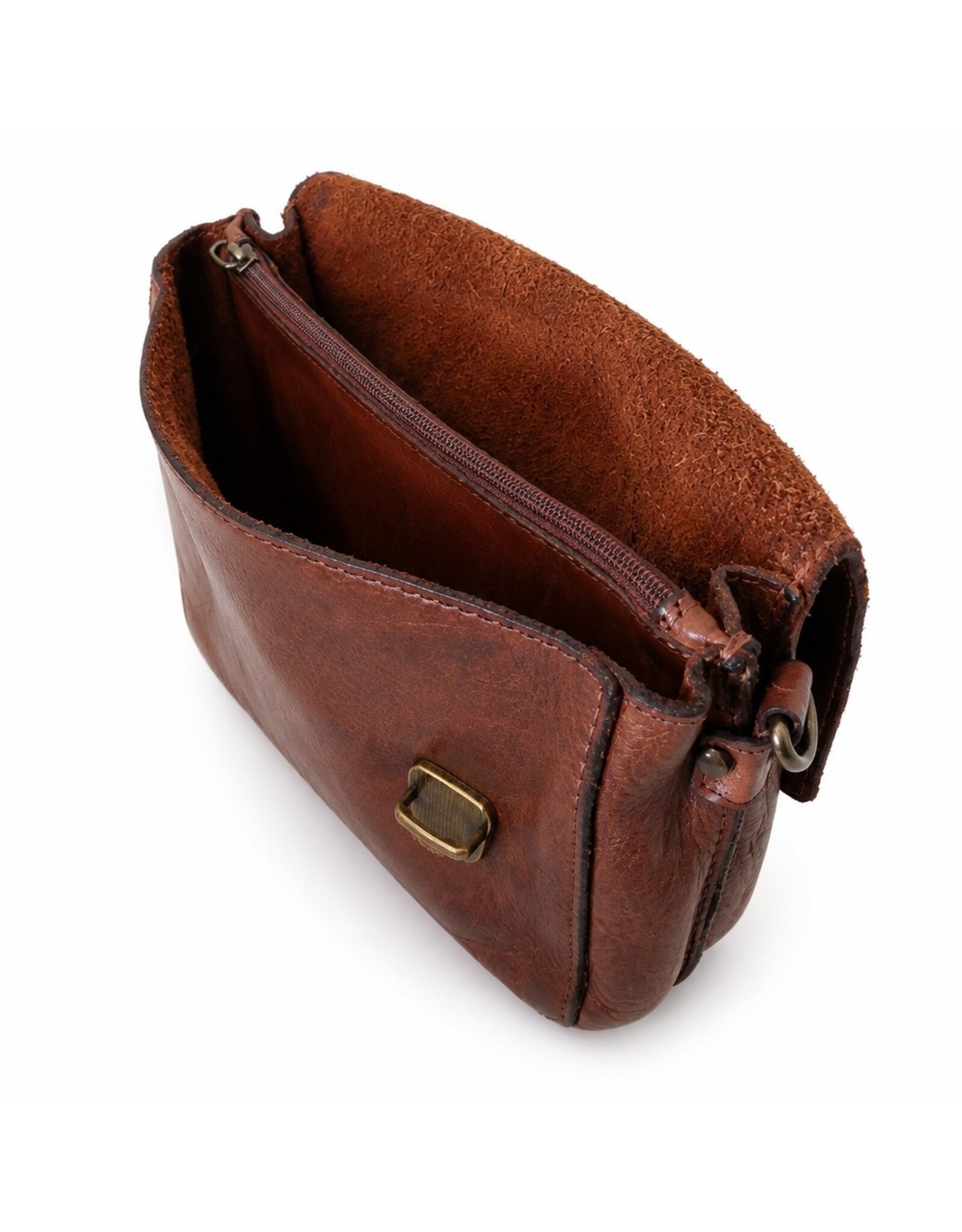 HillBurry Leather bags - Hillburry  Shoulder Bag - Belt bag washed leather brown