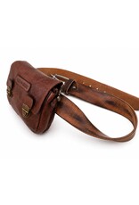 HillBurry Leren tassen - HillBurry Schoudertas-Riemtas gewassen leer bruin
