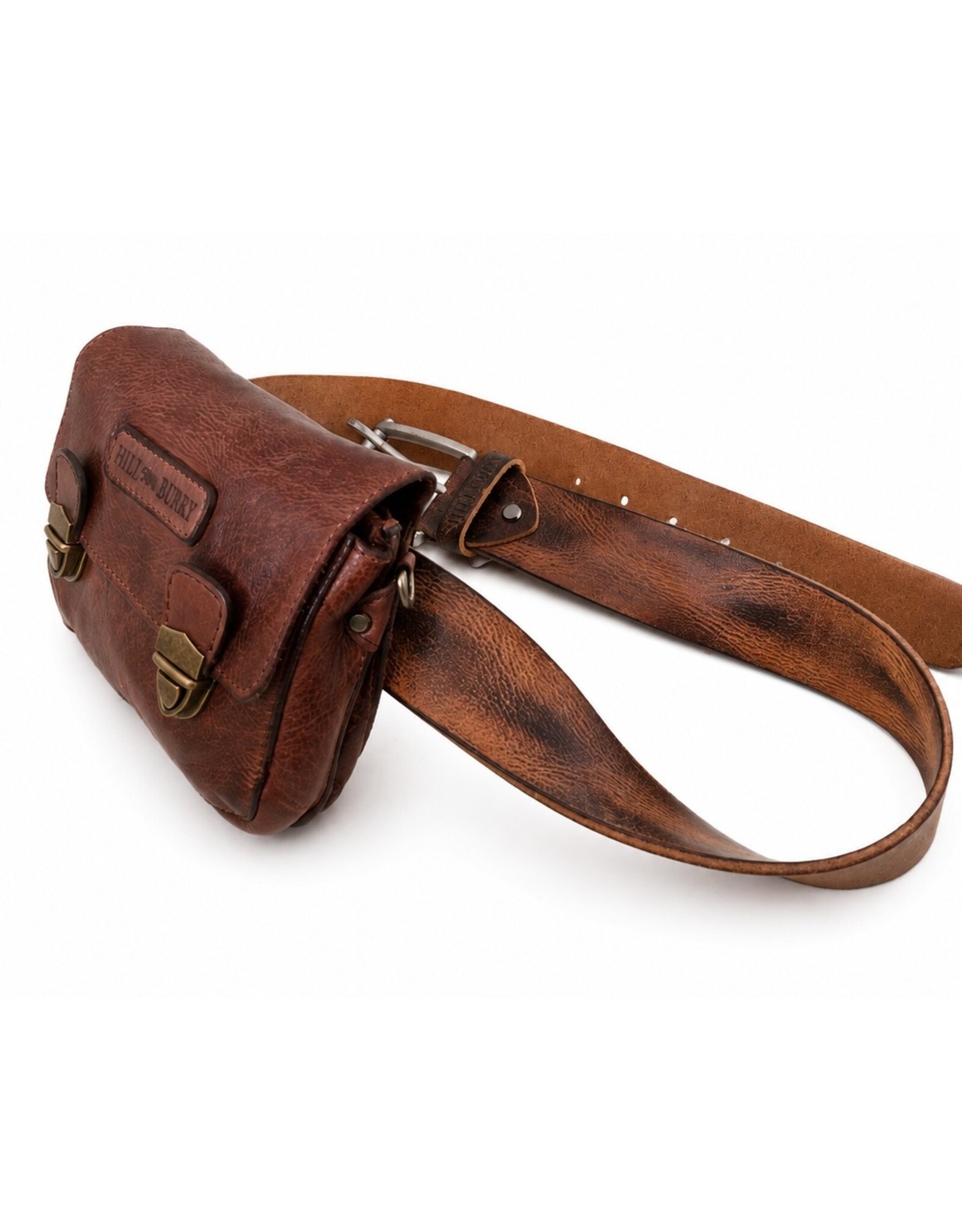 HillBurry Leather bags - Hillburry  Shoulder Bag - Belt bag washed leather brown