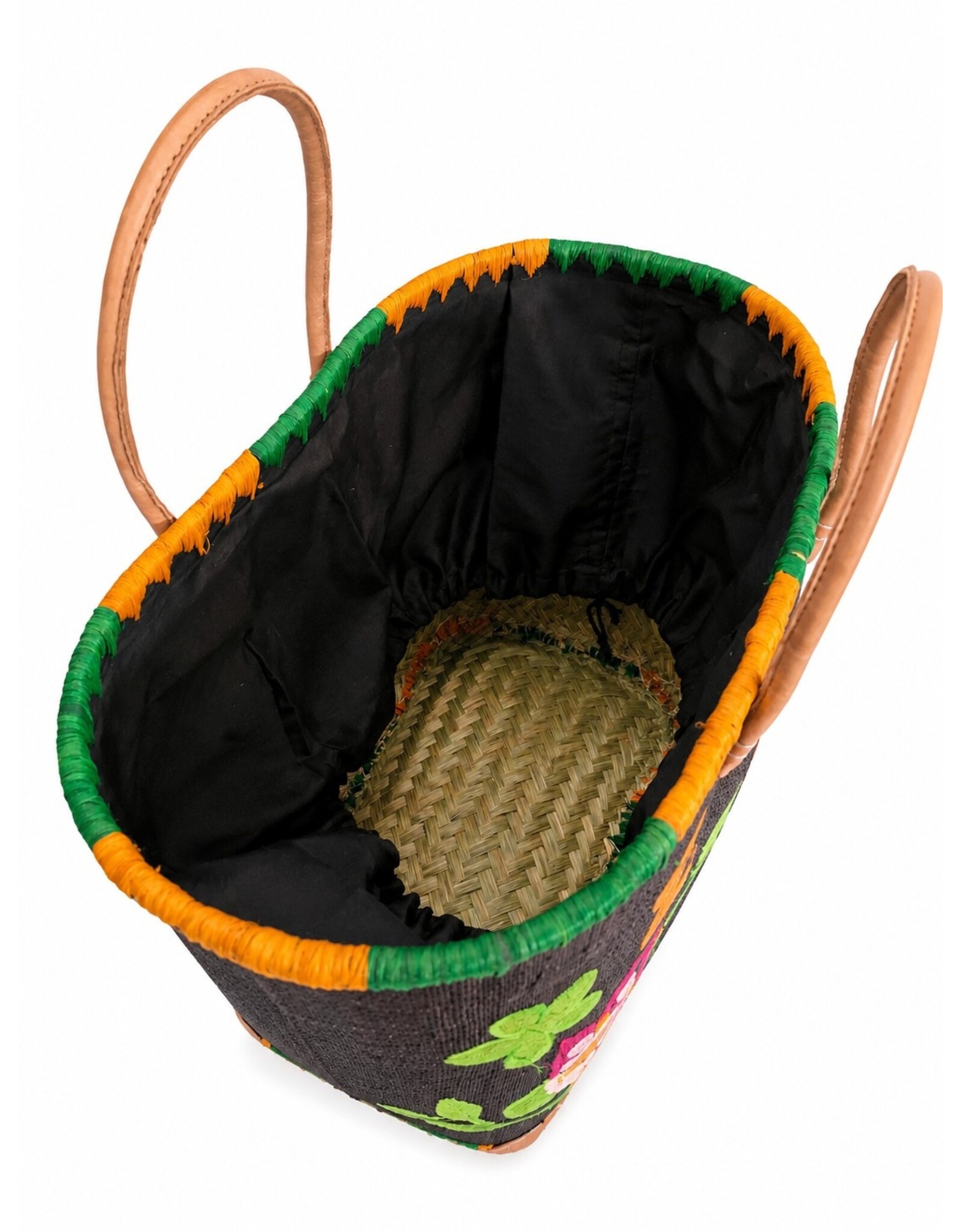 Trukado Fashion bags - Wicker Basket – Beach Bag with Owls & Flowers XL
