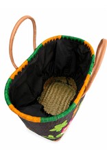 Trukado Fashion bags - Wicker Basket – Beach Bag with Owls & Flowers M