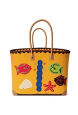 Trukado Fashion bags - Wicker Basket – Beach Bag with Fishes M