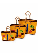 Trukado Fashion bags - Wicker Basket – Beach Bag with Fishes L