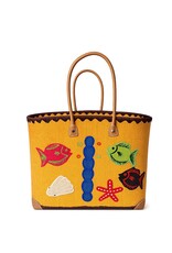Trukado Fashion bags - Wicker Basket – Beach Bag with Fishes M