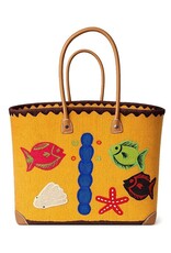 Trukado Fashion bags - Wicker Basket – Beach Bag with Fishes XL