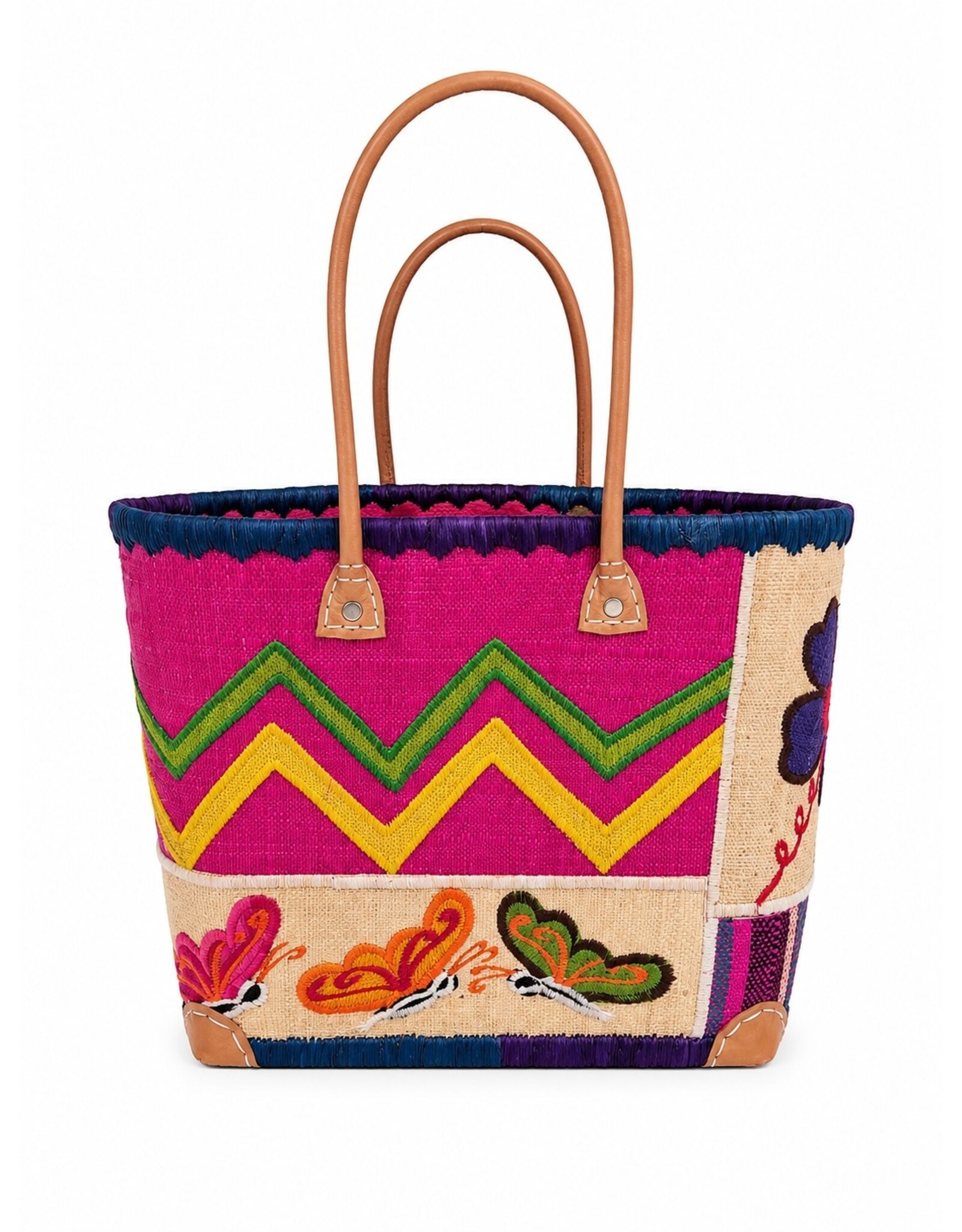 Trukado Fashion bags - Wicker Basket – Beach Bag with Butterflies M