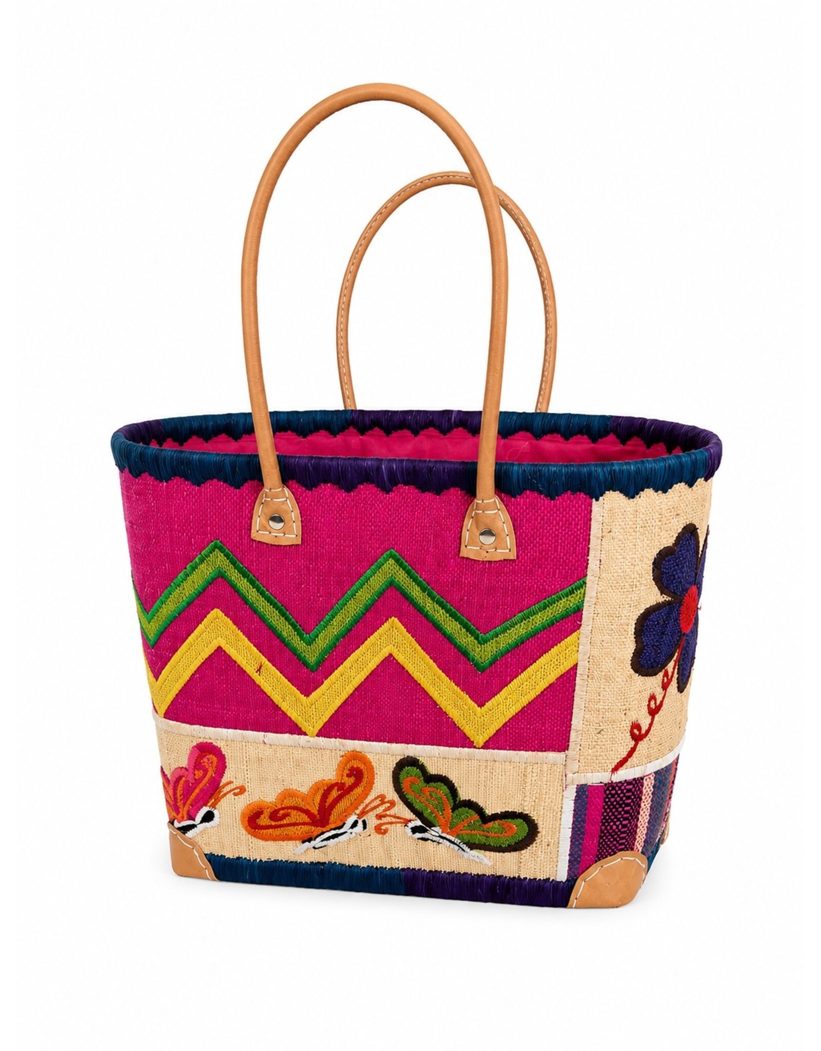 Trukado Fashion bags - Wicker Basket – Beach Bag with Butterflies M