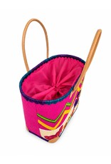 Trukado Modieus - Rieten Mand - Strand Tas met Vlinders M