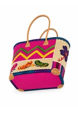 Trukado Fashion bags - Wicker Basket – Beach Bag with Butterflies M