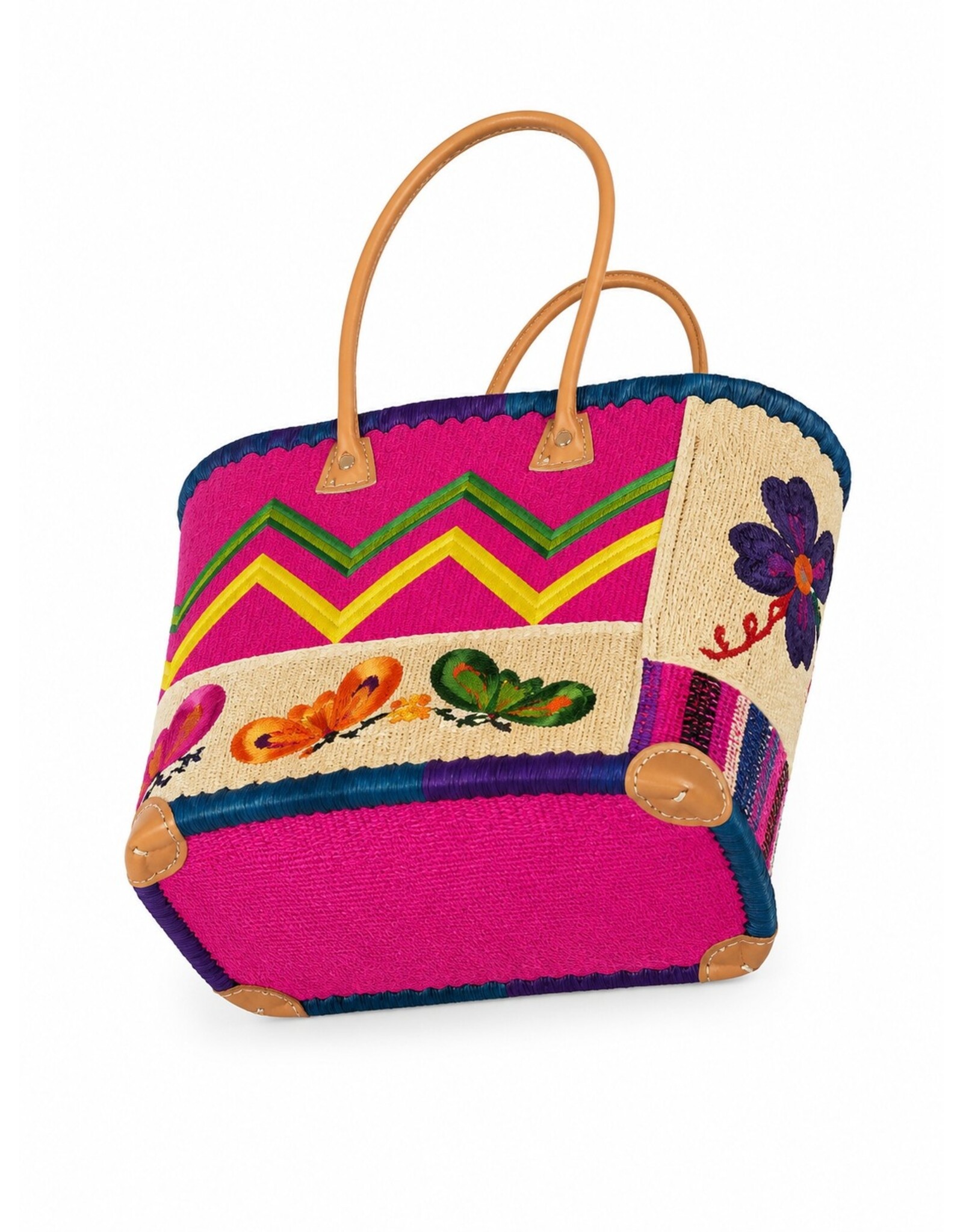 Trukado Fashion bags - Wicker Basket – Beach Bag with Butterflies M