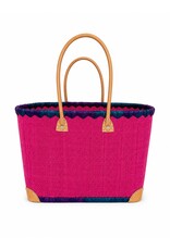 Trukado Modieus - Rieten Mand - Strand Tas met Vlinders L