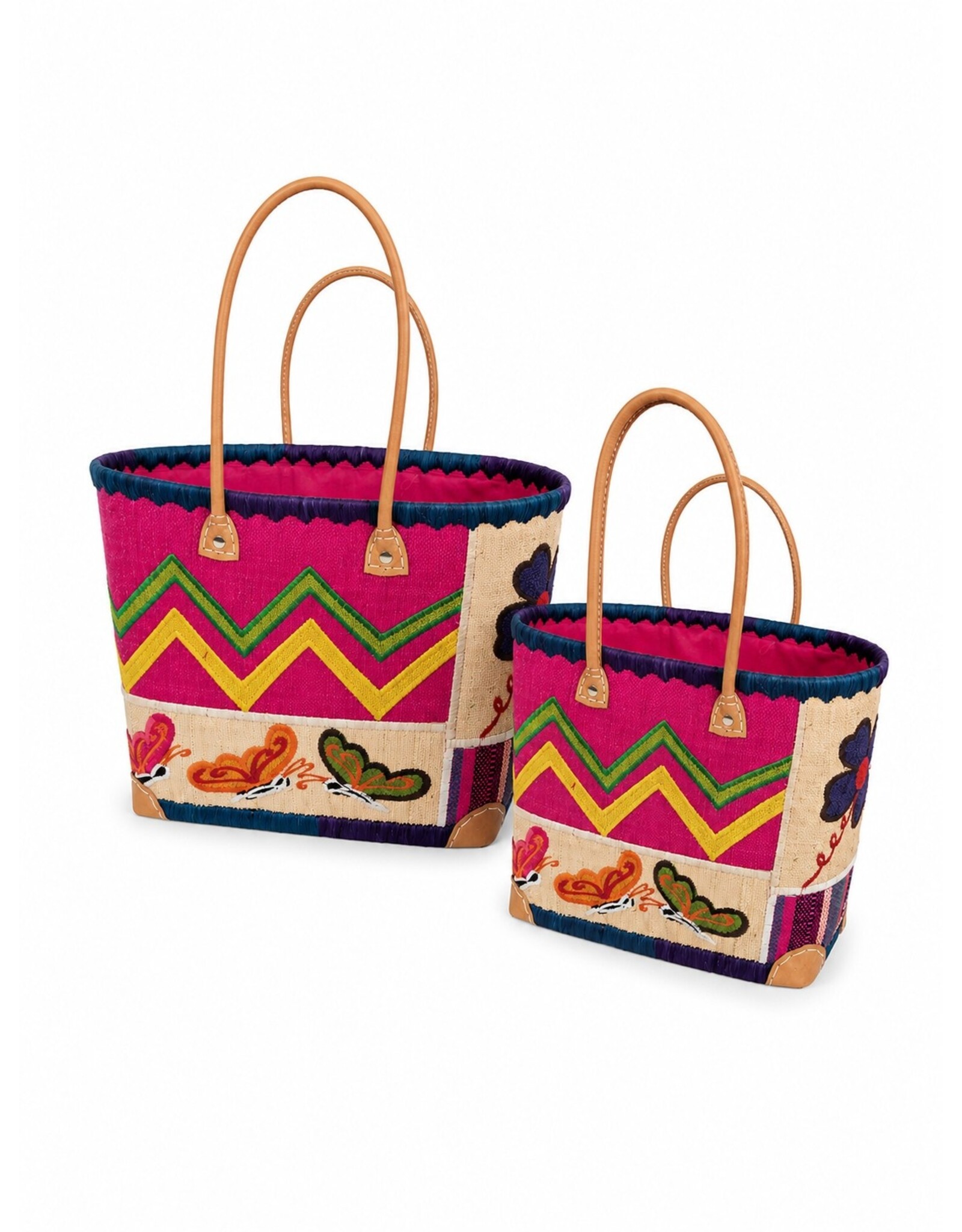 Trukado Fashion bags - Wicker Basket – Beach Bag with Butterflies L