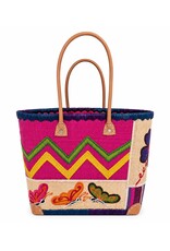 Trukado Fashion bags - Wicker Basket – Beach Bag with Butterflies L