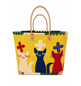 Trukado Wicker Basket – Beach Bag with Cats M