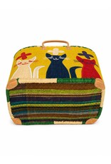 Trukado Fashion bags - Wicker Basket – Beach Bag with Cats M