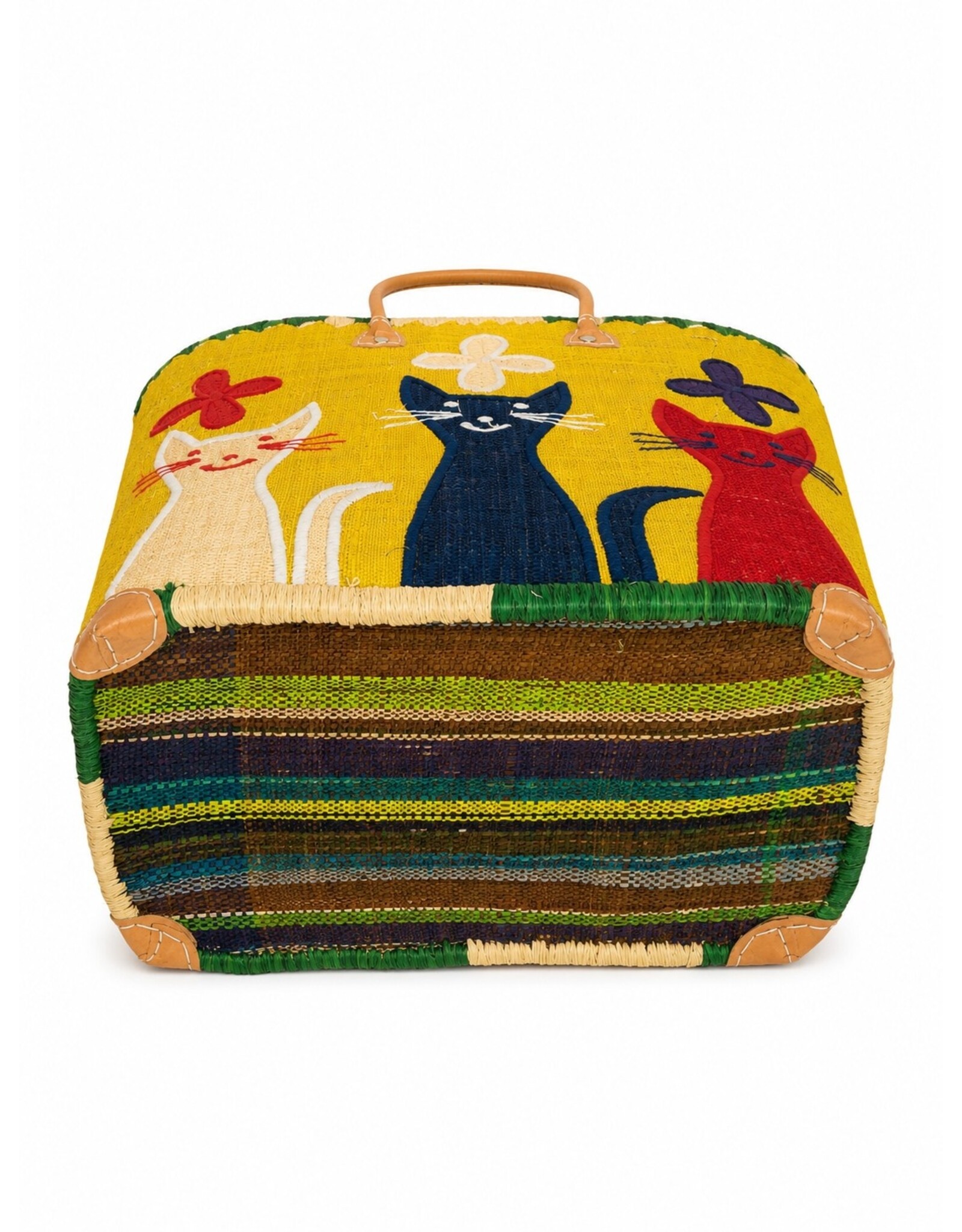 Trukado Modieus - Rieten Mand - Strand Tas met Katten M