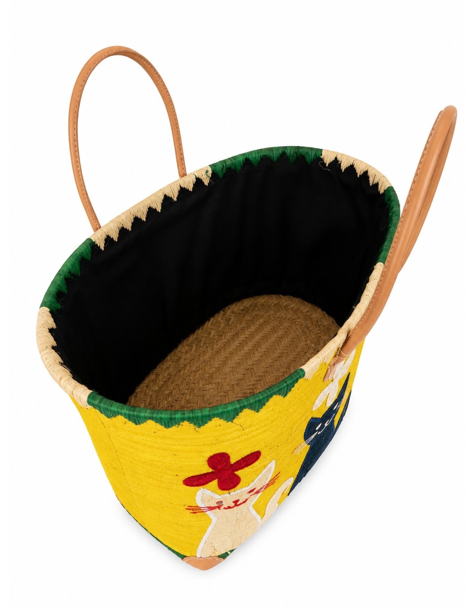 Trukado Modieus - Rieten Mand - Strand Tas met Katten L
