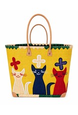 Trukado Fashion bags - Wicker Basket – Beach Bag with Cats L