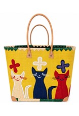 Trukado Fashion bags - Wicker Basket – Beach Bag with Cats XL