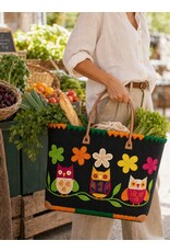 Trukado Modieus - Rieten Mand - Strand Tas met Uiltjes & Bloemen XL