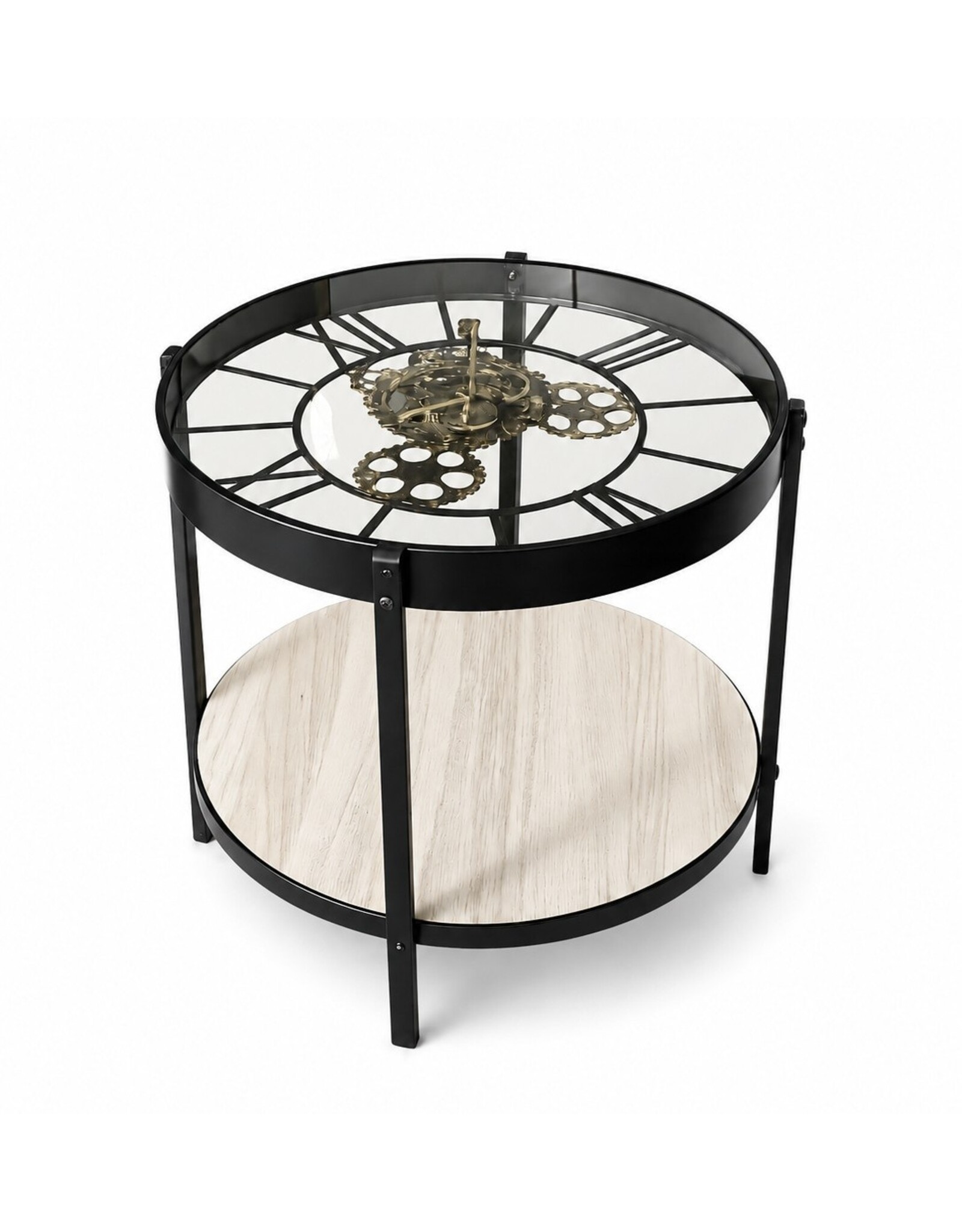 Atmosphera Giftware & Lifestyle  - Coffee table with real clock diameter 50cm
