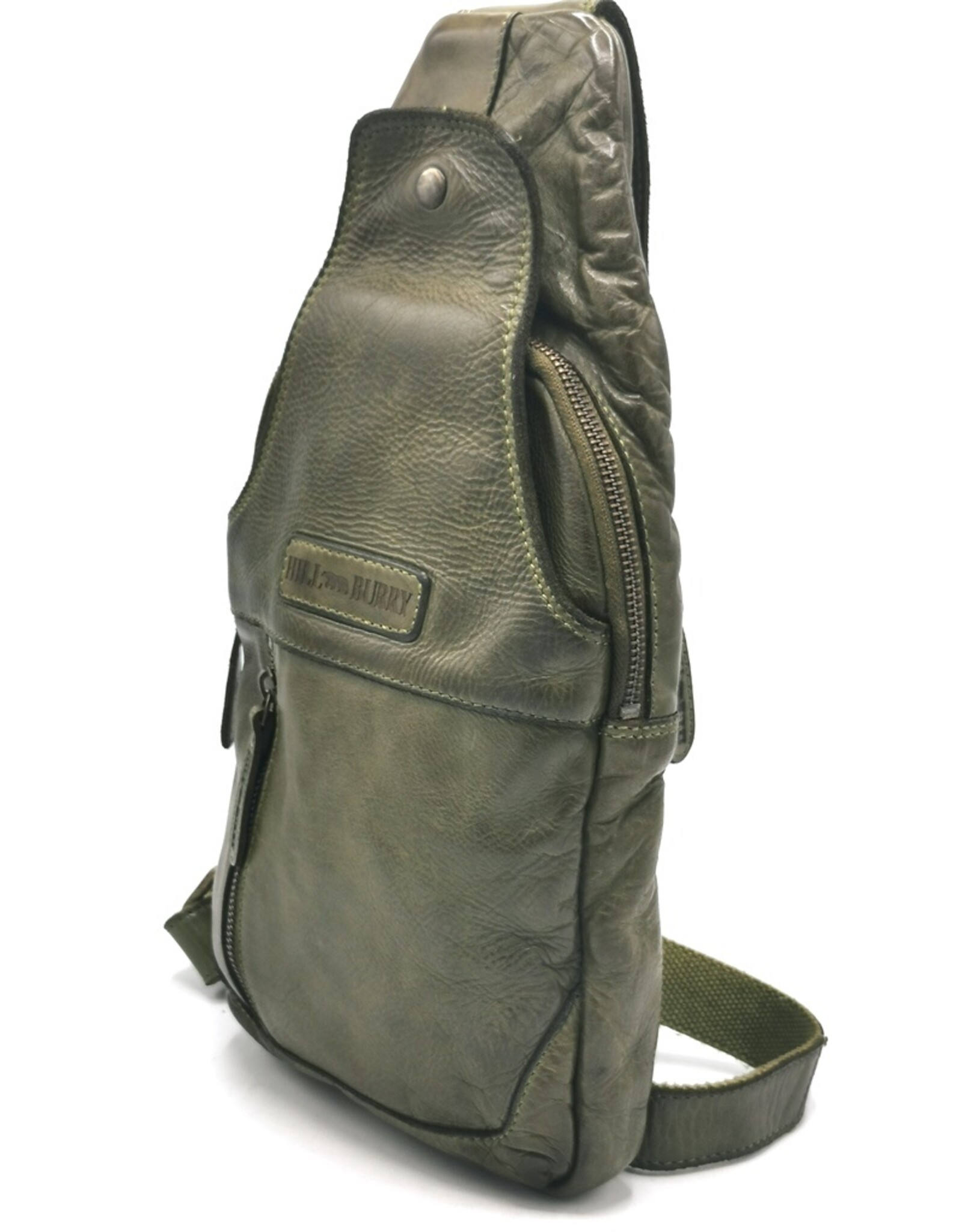 HillBurry Leren tassen - Hillburry leren Crossbody tas Sling bag groen
