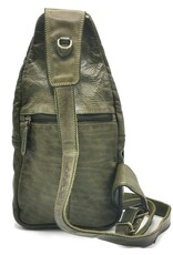 HillBurry Leren tassen - Hillburry leren Crossbody tas Sling bag groen