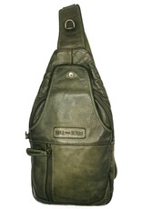 HillBurry Leren tassen - Hillburry leren Crossbody tas Sling bag groen
