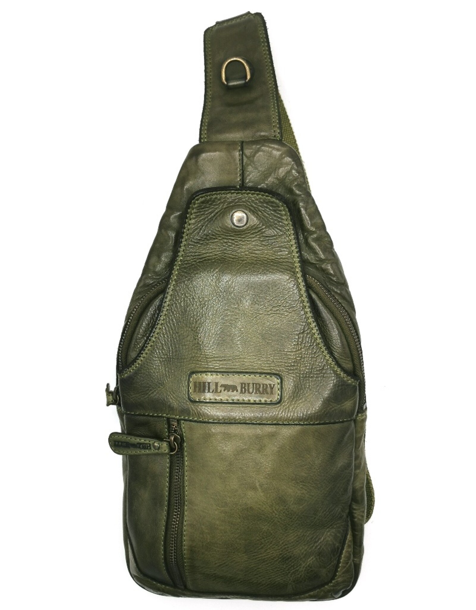 HillBurry Leren tassen - Hillburry leren Crossbody tas Sling bag groen