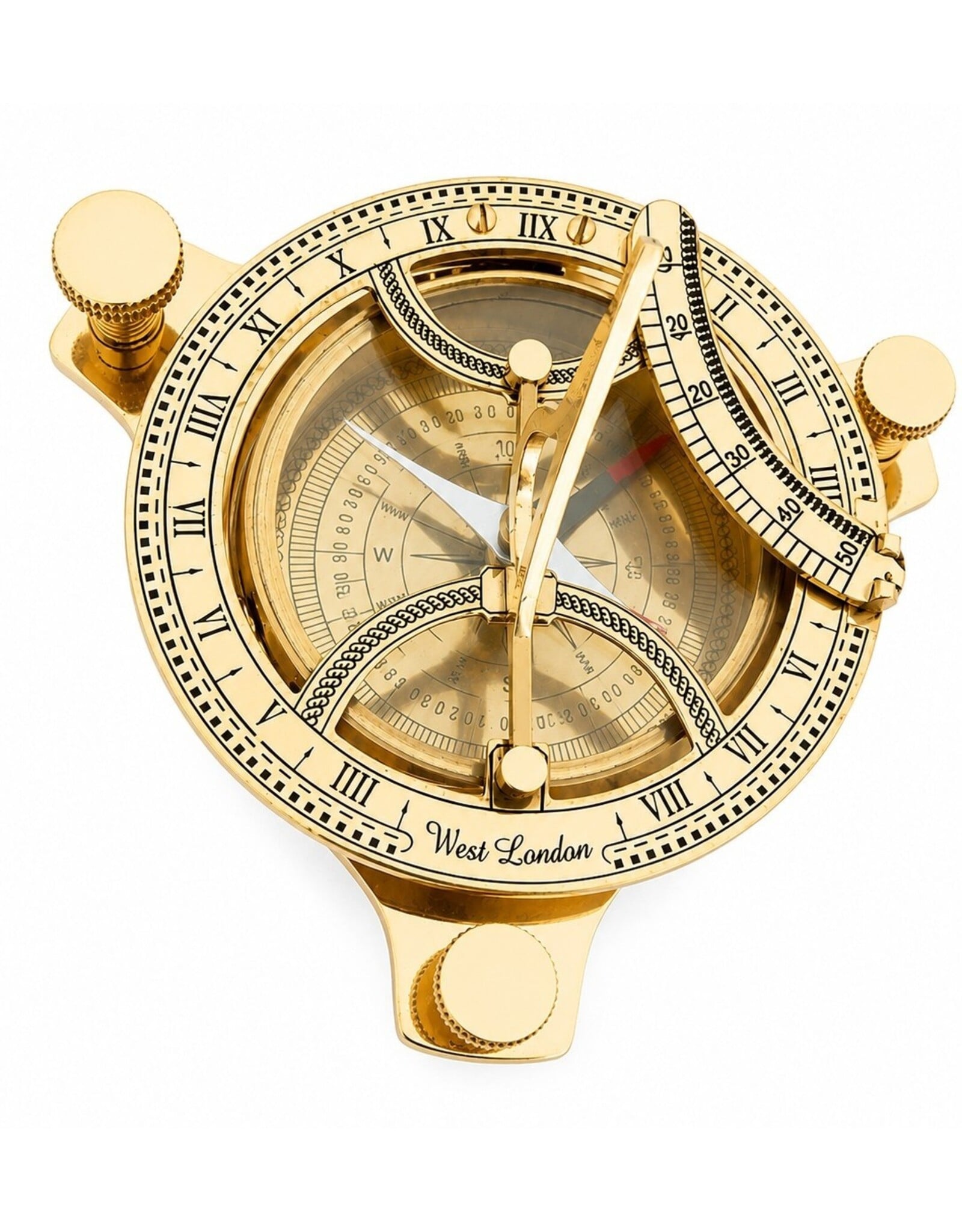 Trukado Giftware, beelden, collectables - Zonnewijzer Kompas Ø 9,5cm - messing