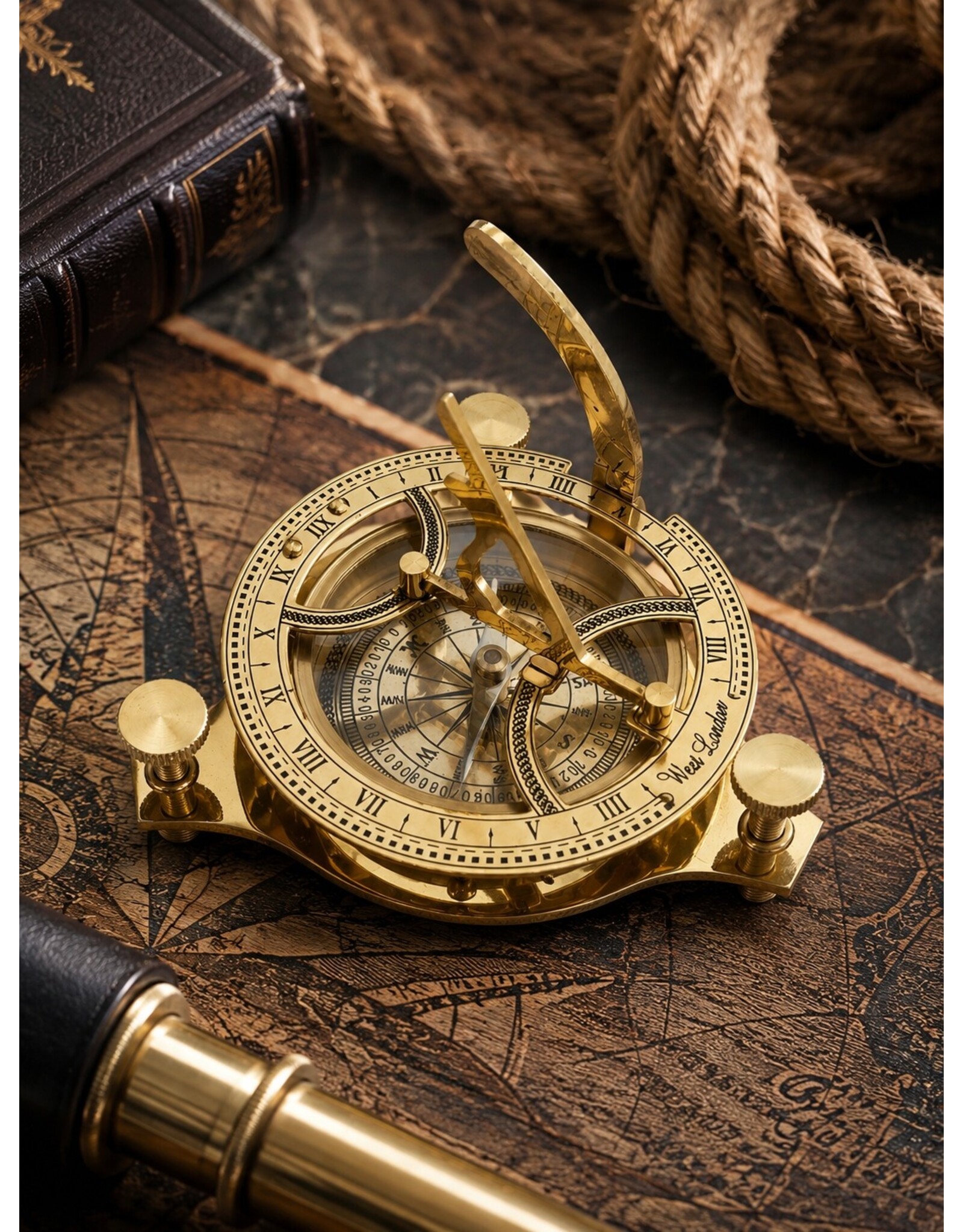 Trukado Giftware Figurines Collectables - Sundial Compass (large) - Brass